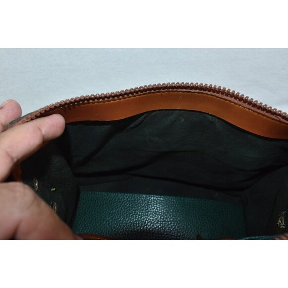 Dooney & Bourke VTG Classic Satchel Small Bag Purse Forest Green No Strap -Flaws - Picture 7 of 15